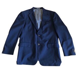 Oscar de la Renta Navy Dark Blue Sport Coat Good Condition 100% Lightweight Wool